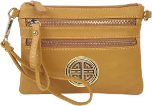 Solene Women's Detachable Wristlet Crossbody Bag With Multi Zipper Pockets