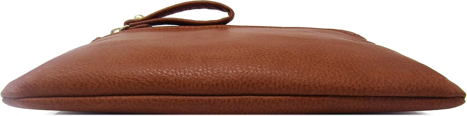 Solene Women's Detachable Wristlet Crossbody Bag With Multi Zipper Pockets