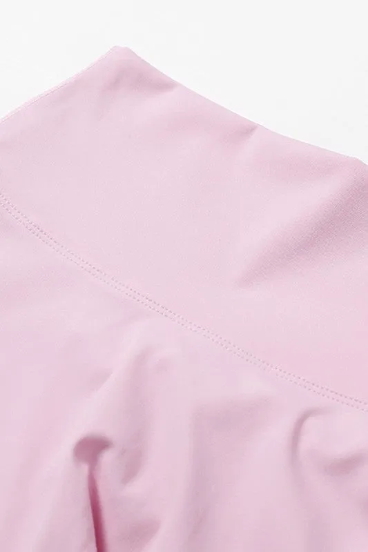 Solid high-waisted hip-lifting athletic leggings