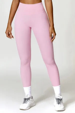 Solid high-waisted hip-lifting athletic leggings