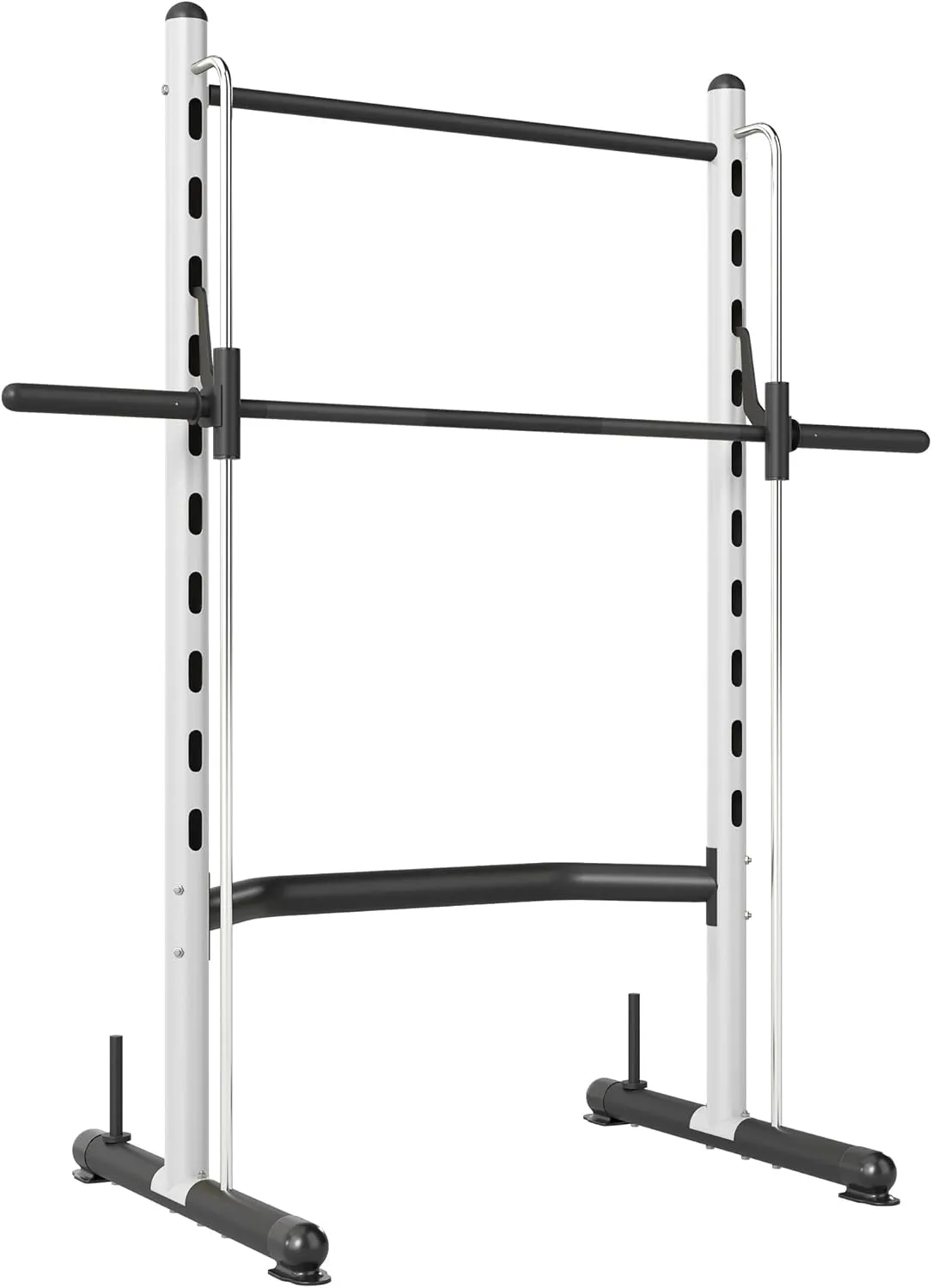 Soozier Squat Rack with Pull-Up Bar, Adjustable Power Rack with Barbell Bar, Multi-Functional Bench Press Rack for Home Gym Strength Training
