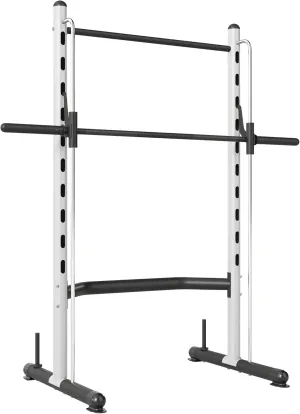 Soozier Squat Rack with Pull-Up Bar, Adjustable Power Rack with Barbell Bar, Multi-Functional Bench Press Rack for Home Gym Strength Training