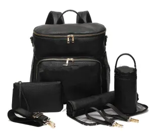 SophisticaMom™ Leather Diaper Bag & Accessories