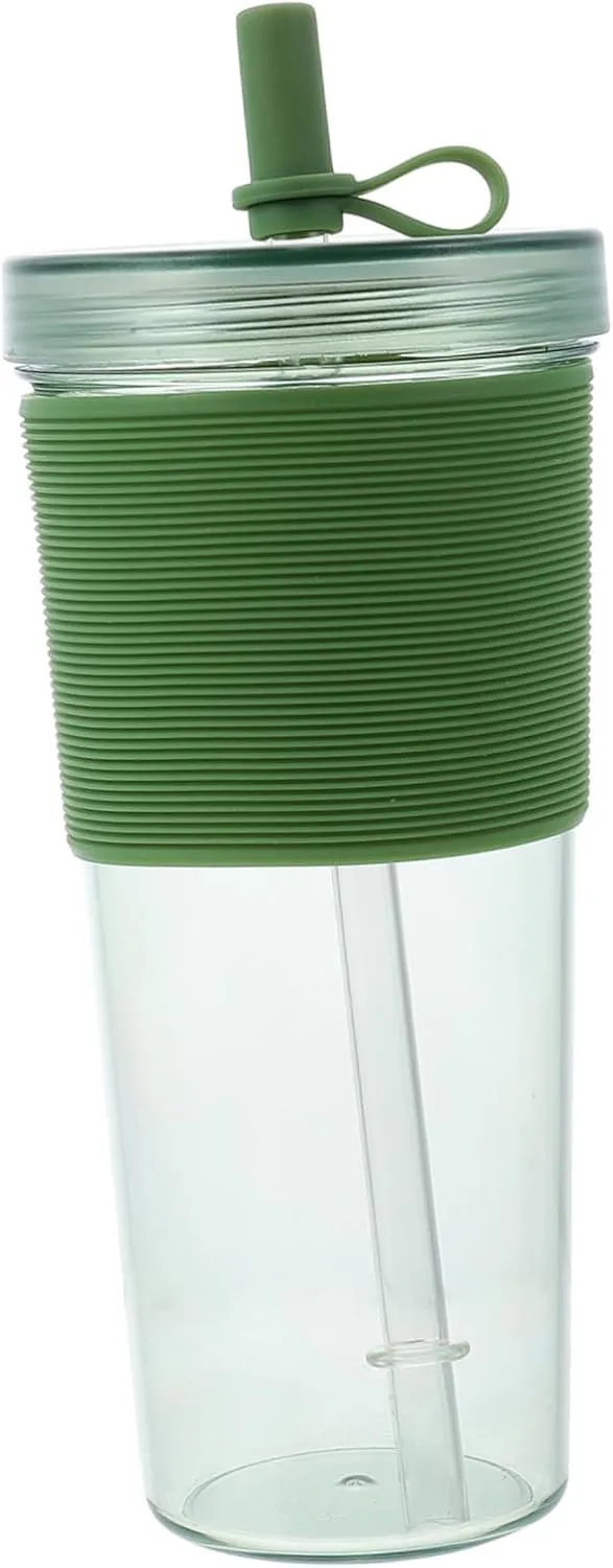 Sosoport Large Capacity Water Cup Straw 720ml Tea Cup Outdoor Straw Cup Lid Design Cup for Restaurant or Home