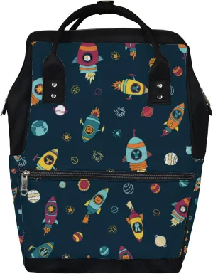 Space Astronaut Animals Diaper Bag Backpack Waterproof Backpack Baby Nappy Changing Bag for Travel Large Capacity Durable and Stylish for Woman