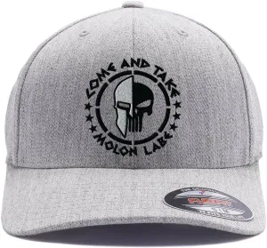 Spartan Skull Warrior Helmet Molon Labe/ΜΟΛΩΝ ΛΑΒΕ - Come and Take Embroidered Flex Fitted Baseball Hat