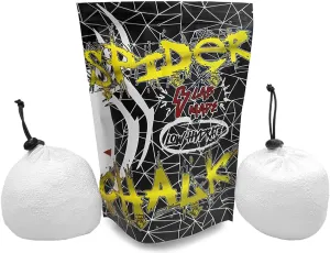 SPIDER CHALK Refillable Climbing Chalk Ball 2-Pack, 3oz Each - Lab-Grade Premium Chalk for Powerlifting, Weightlifting, Extra Large 3oz Gym Chalk Sock for Improved Grip