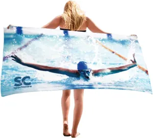 SPORT N CARE Swim Towel Micro Fiber Suede Ultra Absorbent Fast Dry Performance Compact Light Weight Sands Free Size 32 x 60 Perfect Towel for Swiimers, Beach,Pool,Water Sport. Made in USA