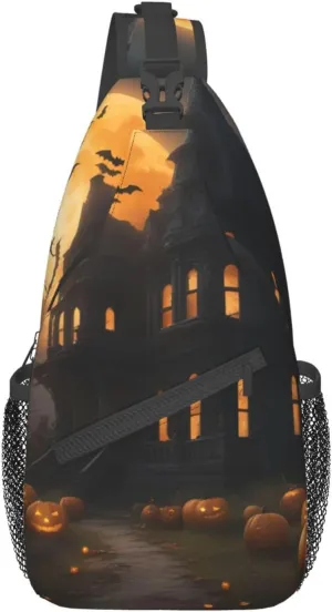 SSIMOO Happy-Halloween-Day-Trick-Or-Treat 1 Versatile Travel Hiking Backpack-Perfect For Outdoor Cycling,Chest Shoulder Bag