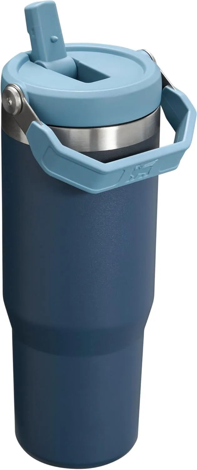 Stanley IceFlow Stainless Steel Tumbler - Vacuum Insulated Water Bottle for Home, Office or Car Reusable Cup with Straw Leak Resistant Flip Cold for 12 Hours or Iced for 2 Days, Navy, 30oz