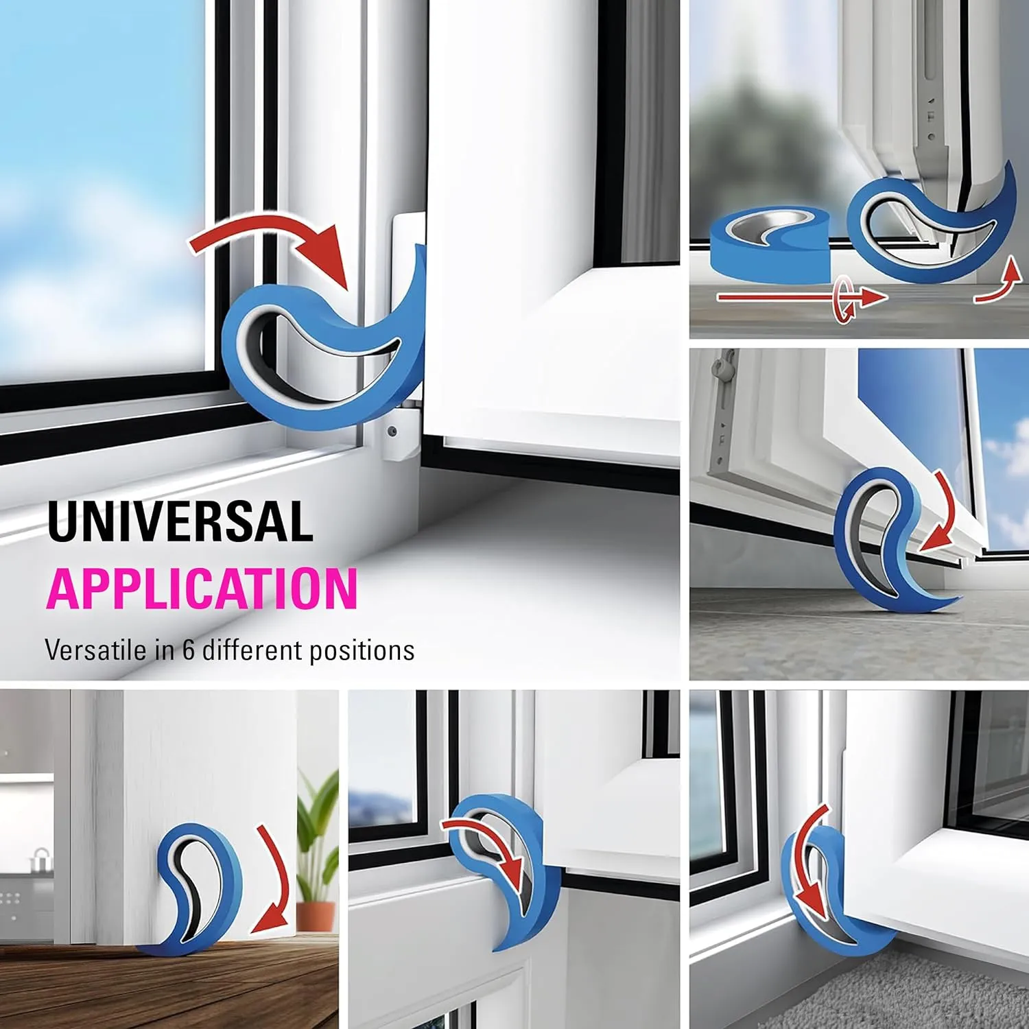 Stoppy Door and Window Stopper, Multi-Functional Wedge, Convenient Door Hook, Window Clamp, Keep Doors and Windows Open with Ease, Home and Office Accessory, (Brown, 4 Pack)