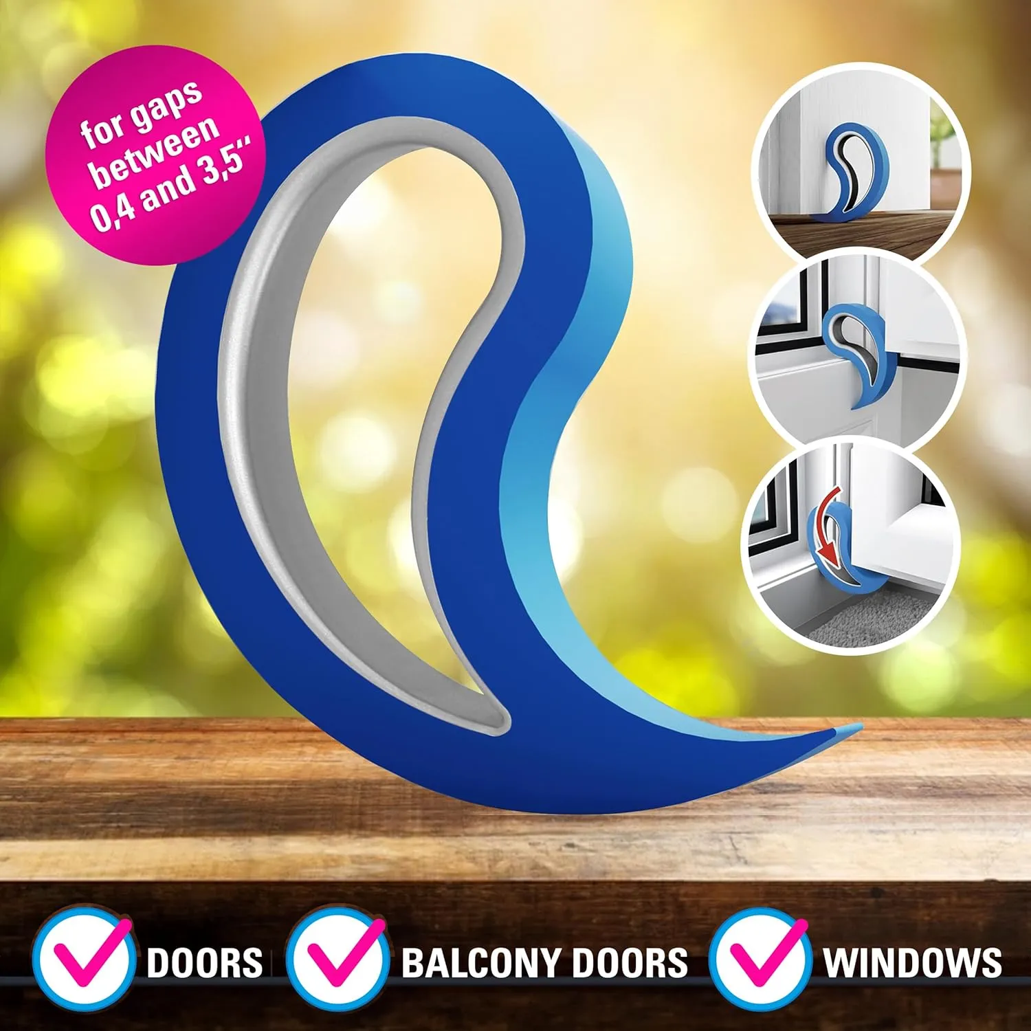 Stoppy Door and Window Stopper, Multi-Functional Wedge, Convenient Door Hook, Window Clamp, Keep Doors and Windows Open with Ease, Home and Office Accessory, (Brown, 4 Pack)