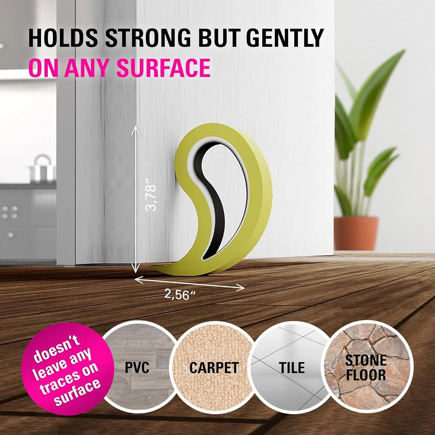 Stoppy Door and Window Stopper, Multi-Functional Wedge, Convenient Door Hook, Window Clamp, Keep Doors and Windows Open with Ease, Home and Office Accessory, (Brown, 4 Pack)