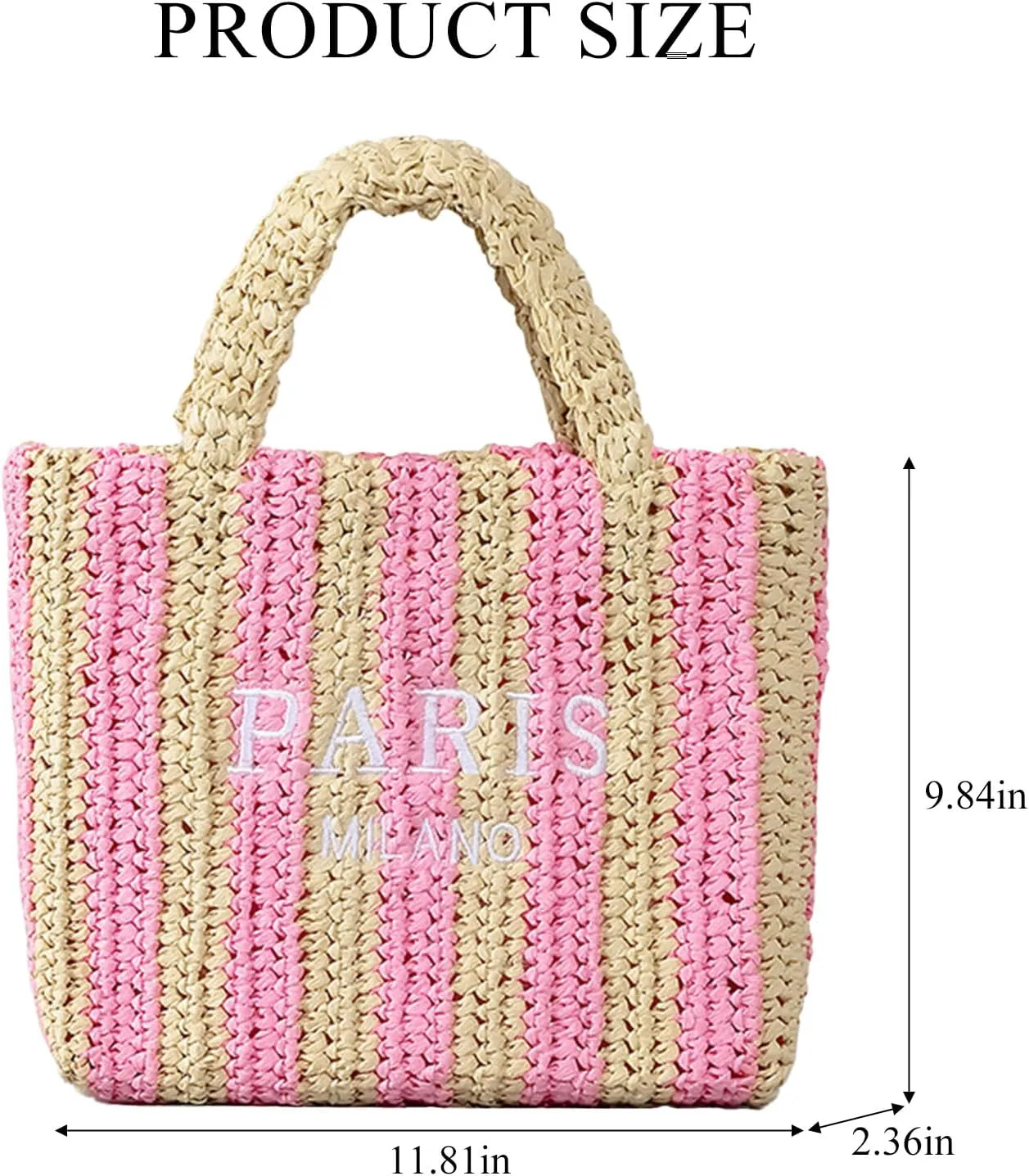 Straw Beach Bag for Women Summer Woven Tote Bag Packable Straw Purses and Handbags for Vacation Holiday