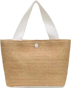 Straw Beach Bag,Women Hobo Summer Woven Large Handbags Straw Tote Bag with Lining Pockets for Daily Use Beach Travel