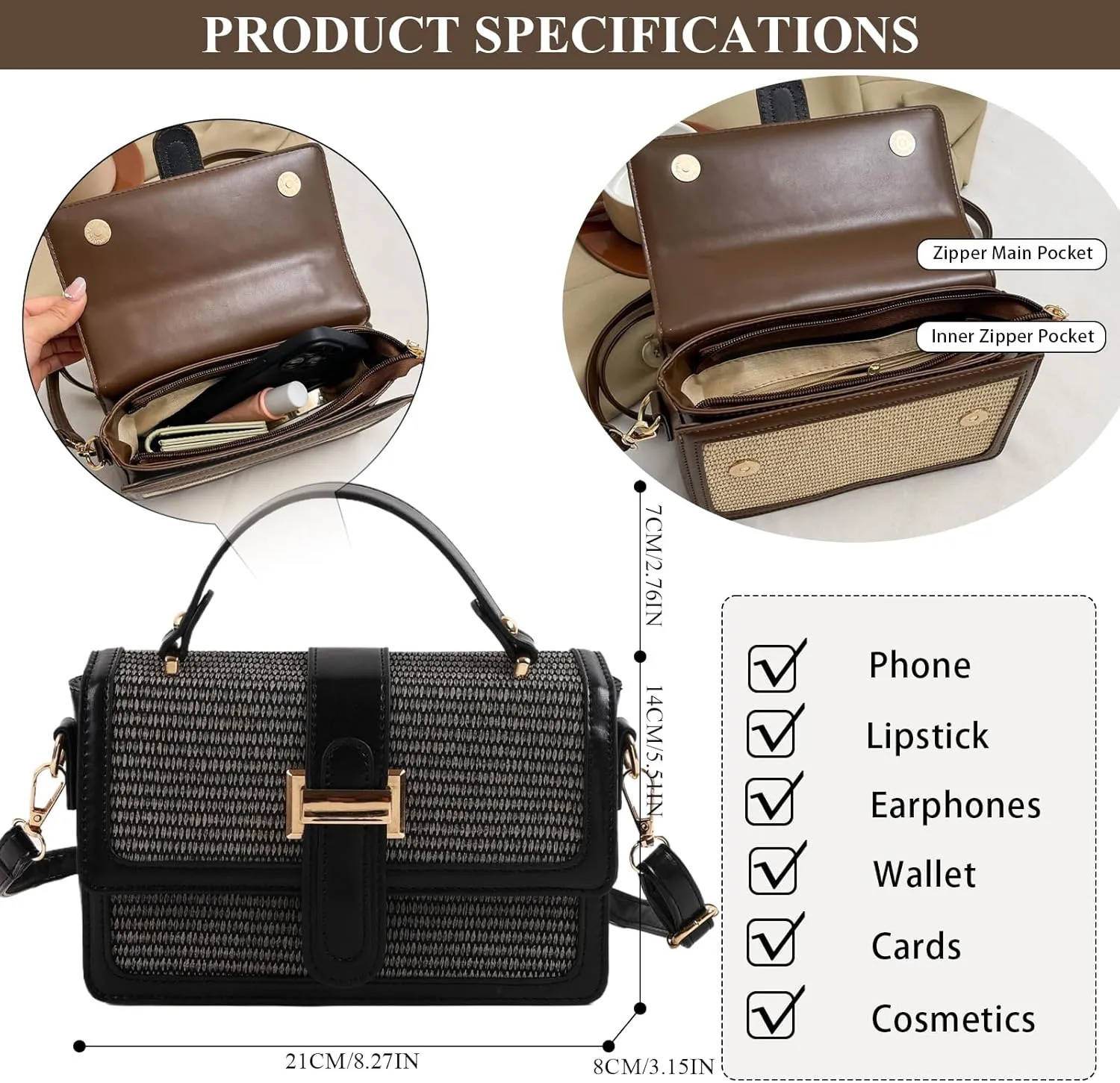 Straw Crossbody Bags for Women Summer Straw Clutch Bag Woven Beach Purse Vacation Handbags
