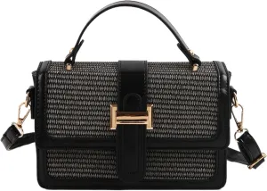 Straw Crossbody Bags for Women Summer Straw Clutch Bag Woven Beach Purse Vacation Handbags