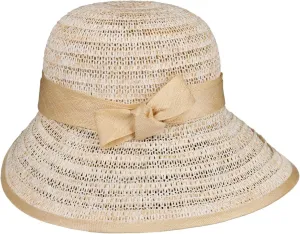 Straw Hat with Sinamay Loop Women Beige One Size