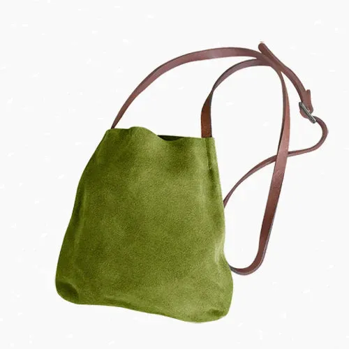 Suede and Leather Crossbody Bag