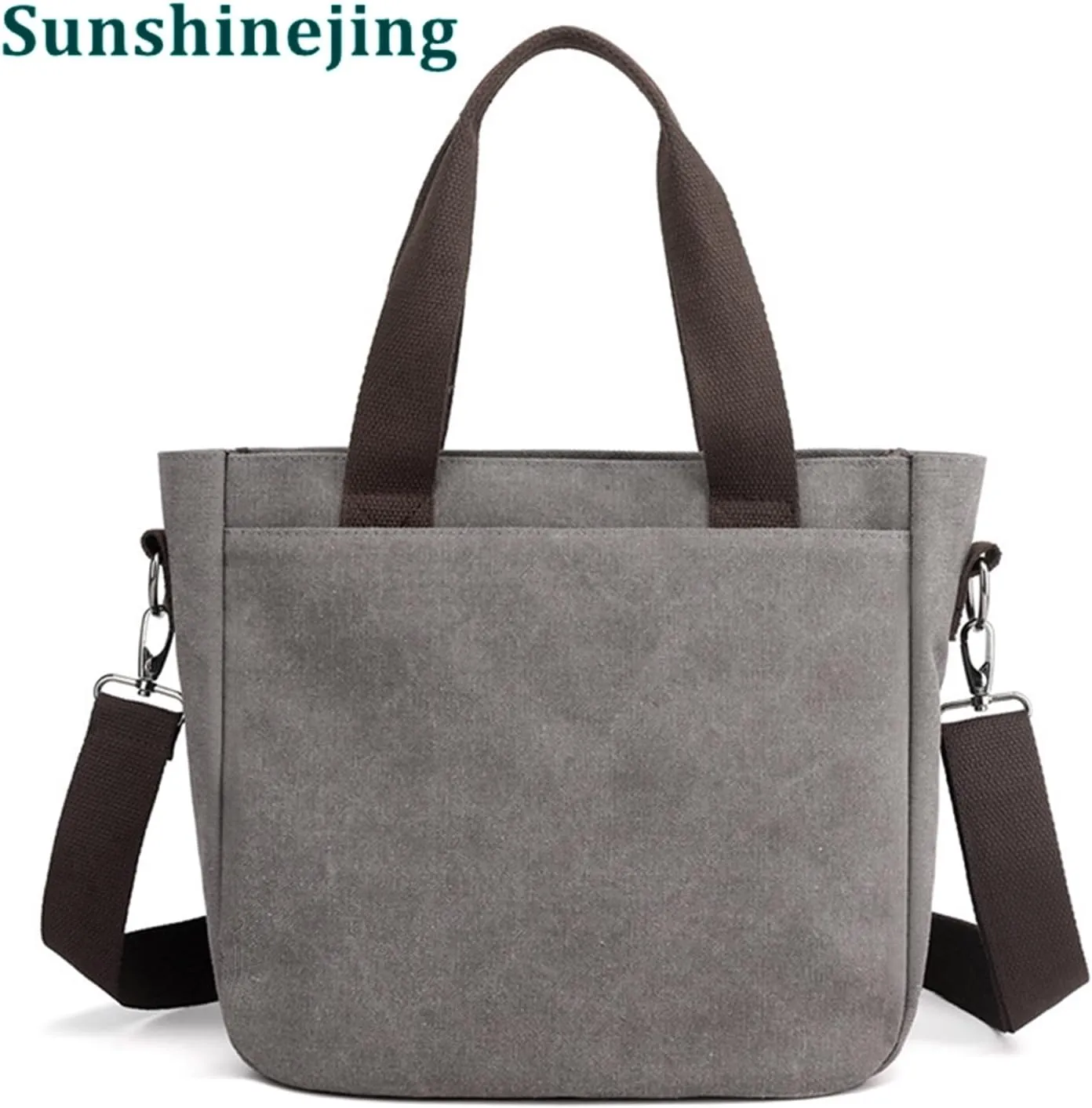 Sunshinejing Women's Canvas Tote Purse Shoulder Crossbody Bag Small Handbag Multi-pocket Top Handle Work Bags
