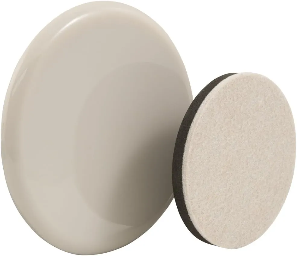 Super Sliders Assorted Round Reusable Multi-Surface Furniture Sliders with Drawstring Bag, Beige (21 Pack)