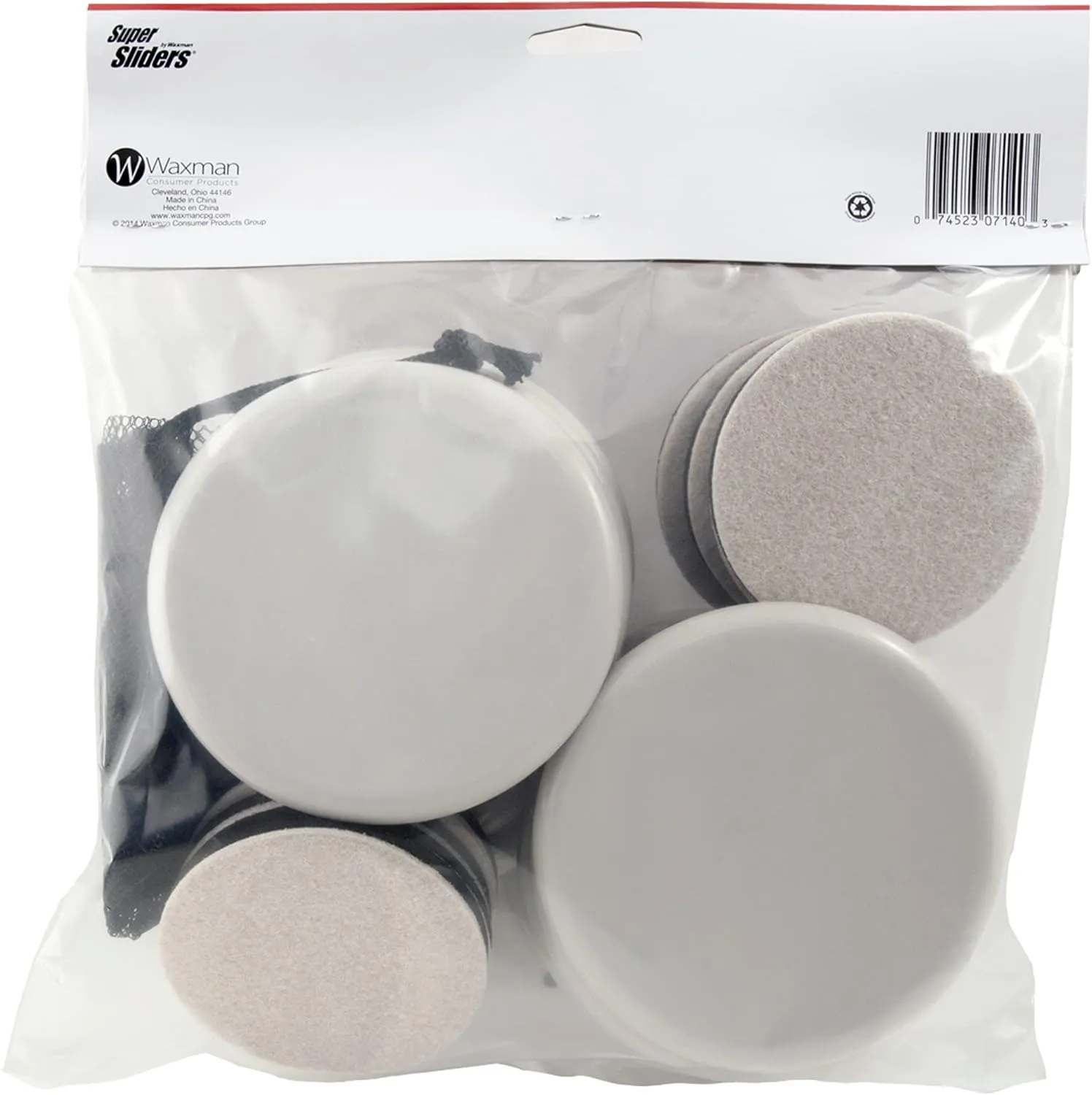 Super Sliders Assorted Round Reusable Multi-Surface Furniture Sliders with Drawstring Bag, Beige (21 Pack)
