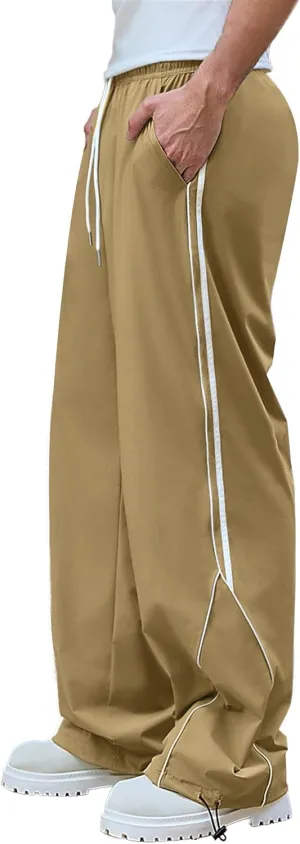 Susclude Mens Baggy Sweatpants Wide Leg Y2k Elastic Waist Track Pants Vintage Summer Vacation Casual Pants 2025 Streetwear