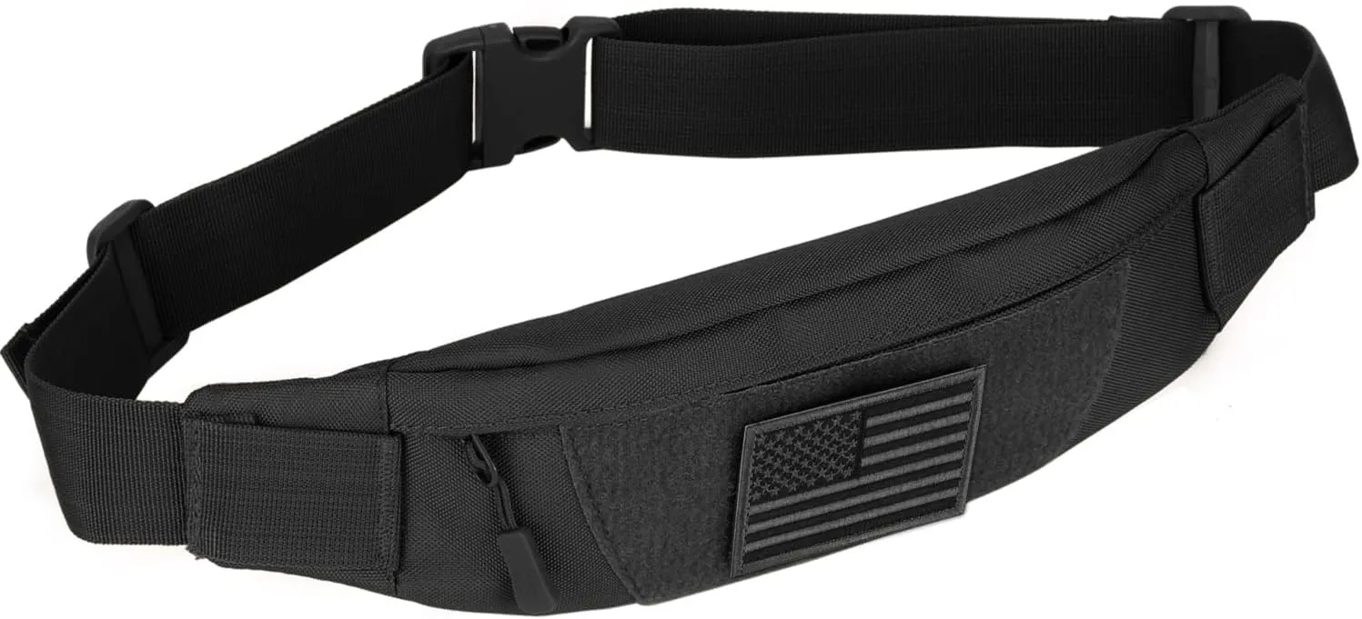 Tactical Fanny Pack for Men Running Belt Small Military Waist Bag for Travel Hiking Climbing Fishing, Balck