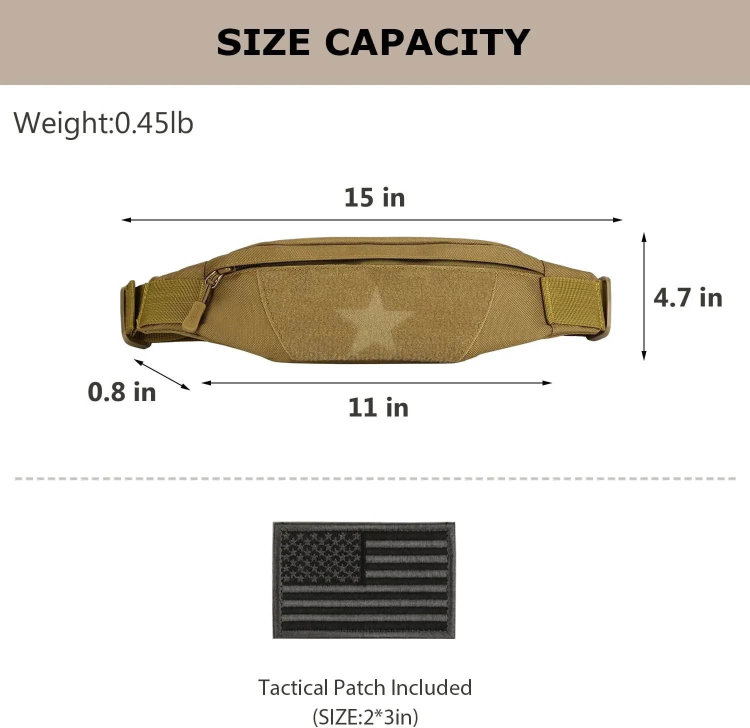 Tactical Fanny Pack for Men Running Belt Small Military Waist Bag for Travel Hiking Climbing Fishing, Balck