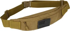 Tactical Fanny Pack for Men Running Belt Small Military Waist Bag for Travel Hiking Climbing Fishing, Brown