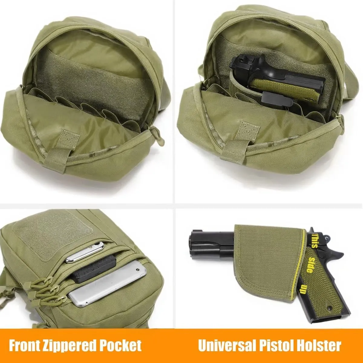 Tactical Sling Bag Tactical Gun Sling Bag EDC Bag Cross Body Sling Backpack for Pistol Chest Shoulder Bag for Handgun