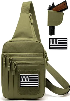 Tactical Sling Bag Tactical Gun Sling Bag EDC Bag Cross Body Sling Backpack for Pistol Chest Shoulder Bag for Handgun