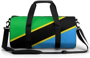 Tanzania Flag Waterproof Gym Bag with Shoe Compartment Sports Duffel Travel Weekender