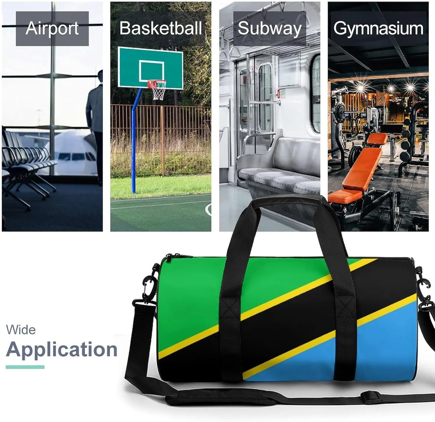 Tanzania Flag Waterproof Gym Bag with Shoe Compartment Sports Duffel Travel Weekender