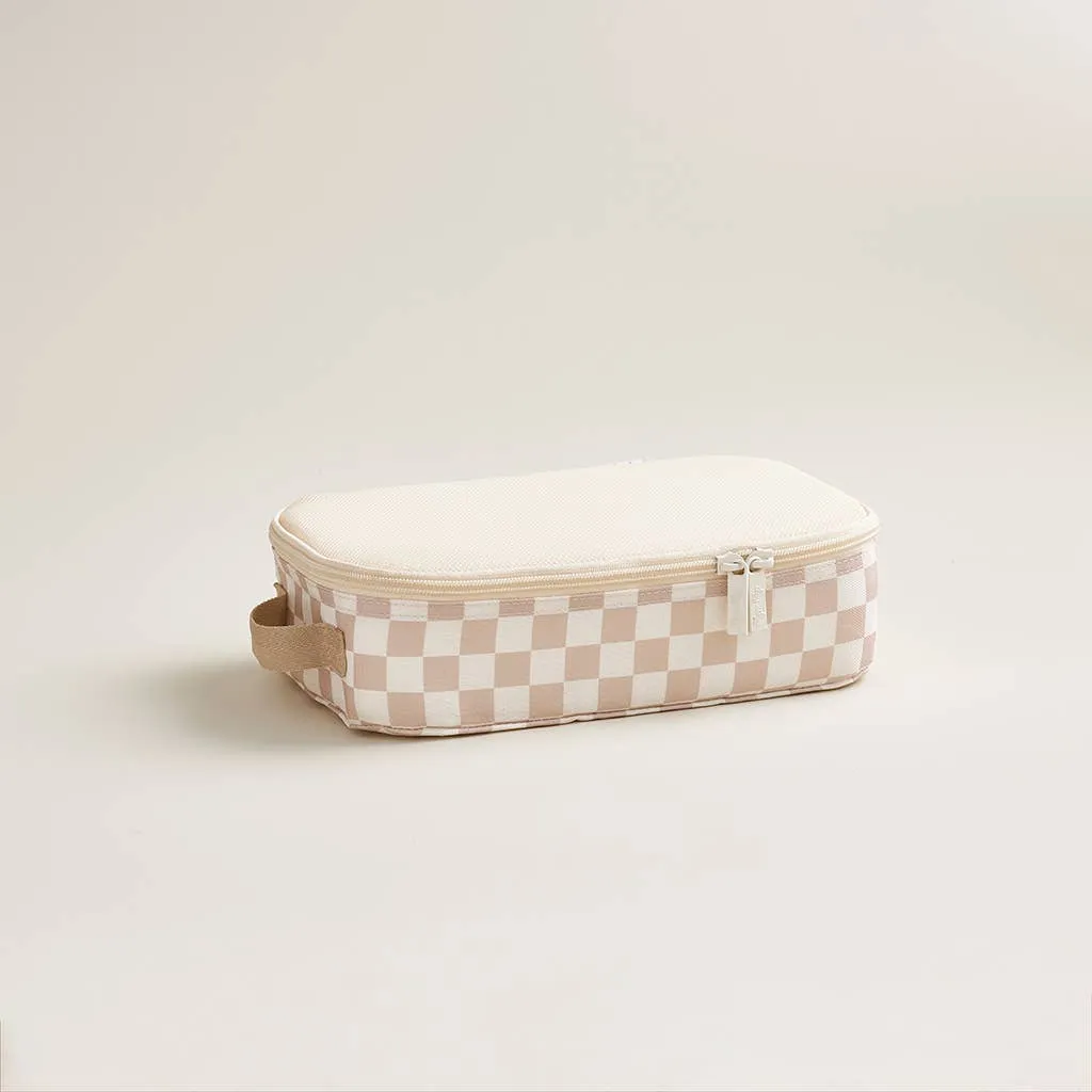 Taupe Checkerboard Packing Cubes