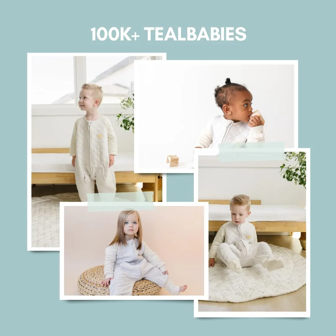 Tealbee Dreamsie: Toddler Sleep Sack with Long Sleeves and Footies 2T-3T - 1.2 TOG All Season Baby Wearable Blanket for Walkers - Rayon made from Bamboo, Organic Cotton Sleep Bag Feet Cover - Sunshine