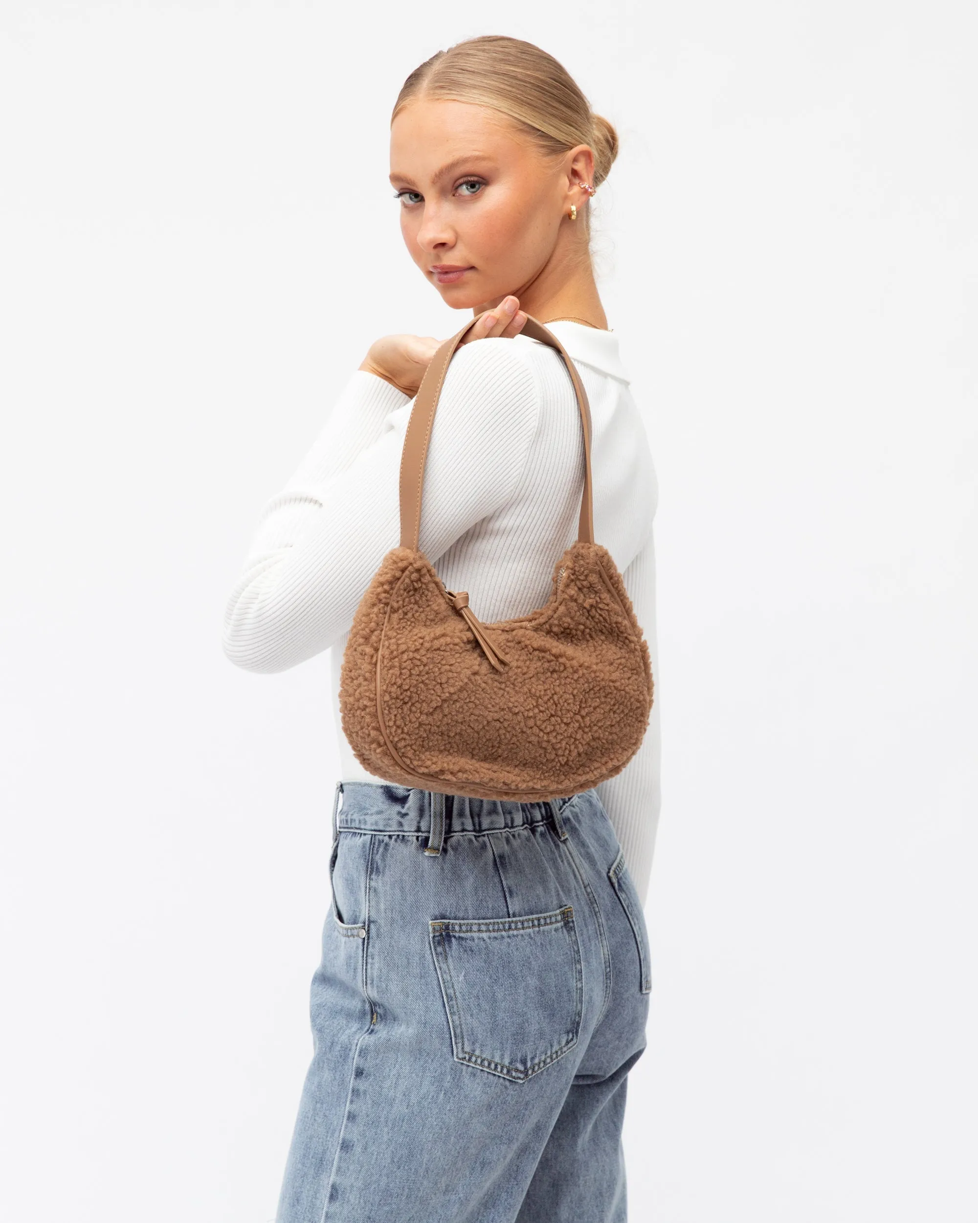 TEDDY SHERPA SHOULDER HANDBAG