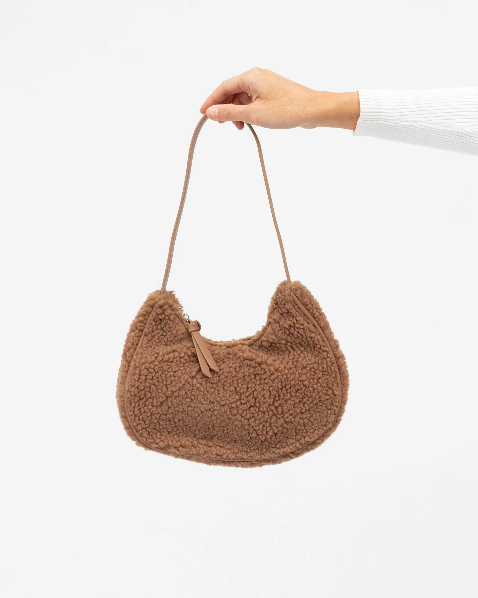 TEDDY SHERPA SHOULDER HANDBAG