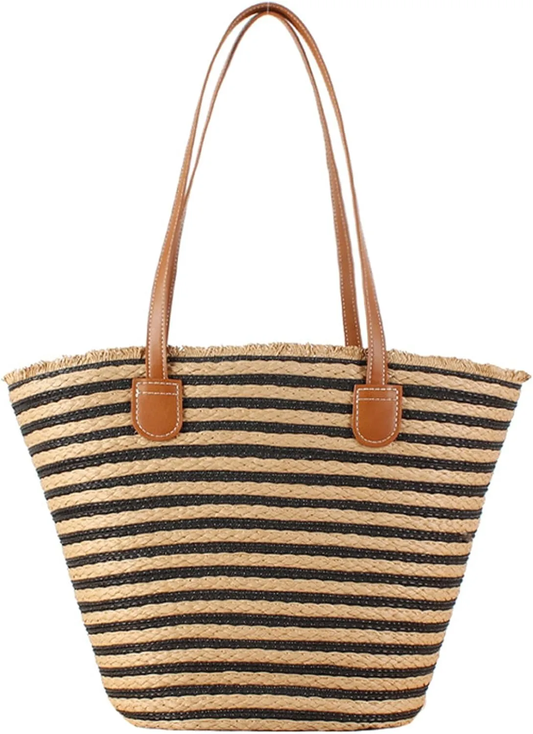 Teeya Straw Crossbody Bag Women Weave Shoulder Bag Round Summer Beach Purse and Handbags
