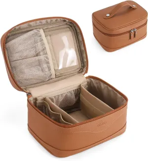 Telena Large Makeup Bag, Travel Toiletry Bag for Women, Vegan Leather Makeup Organizer Case Cosmetic Bag for Travel Essentials