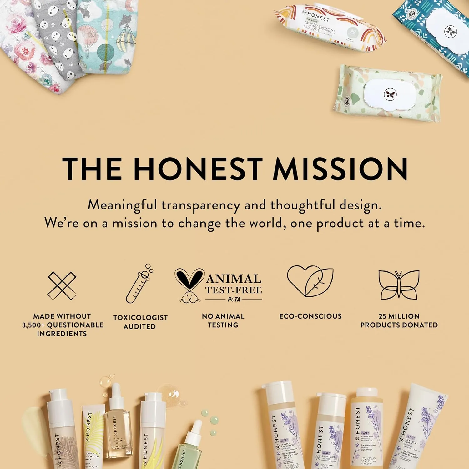 The Honest Company Clean Conscious Diapers for Sensitive Skin | Hypoallergenic, Fragrance Free | Girl Prints | Club Box, Size 3 (16-28 lbs), 62 Count (Prints May Temporarily Vary)