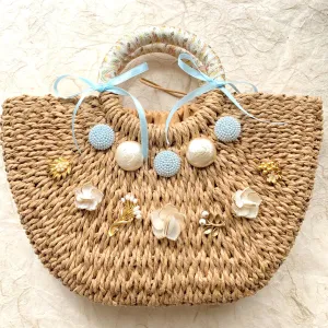 The Margot Half Moon Straw Handbag - One-of-a-Kind