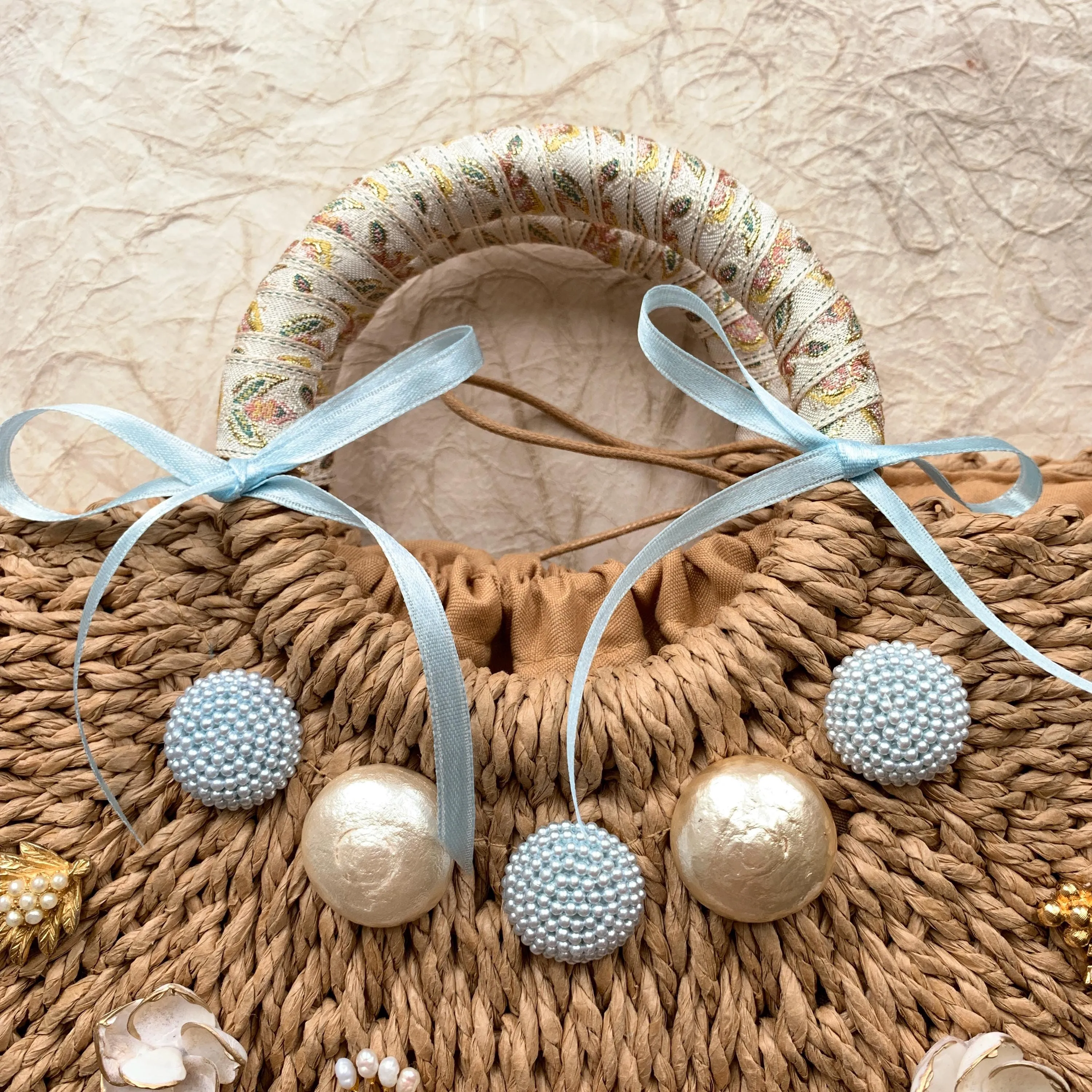 The Margot Half Moon Straw Handbag - One-of-a-Kind