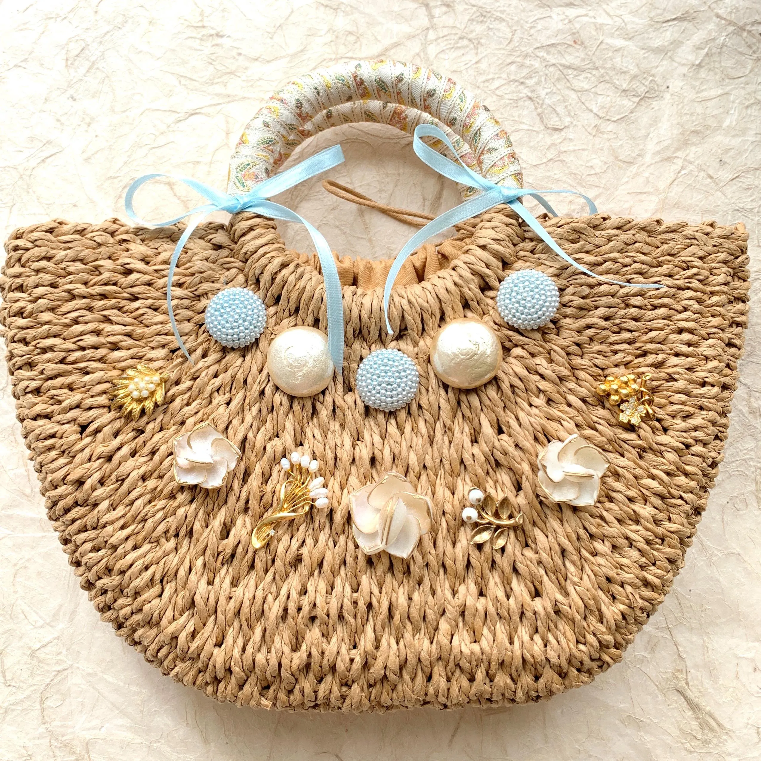The Margot Half Moon Straw Handbag - One-of-a-Kind