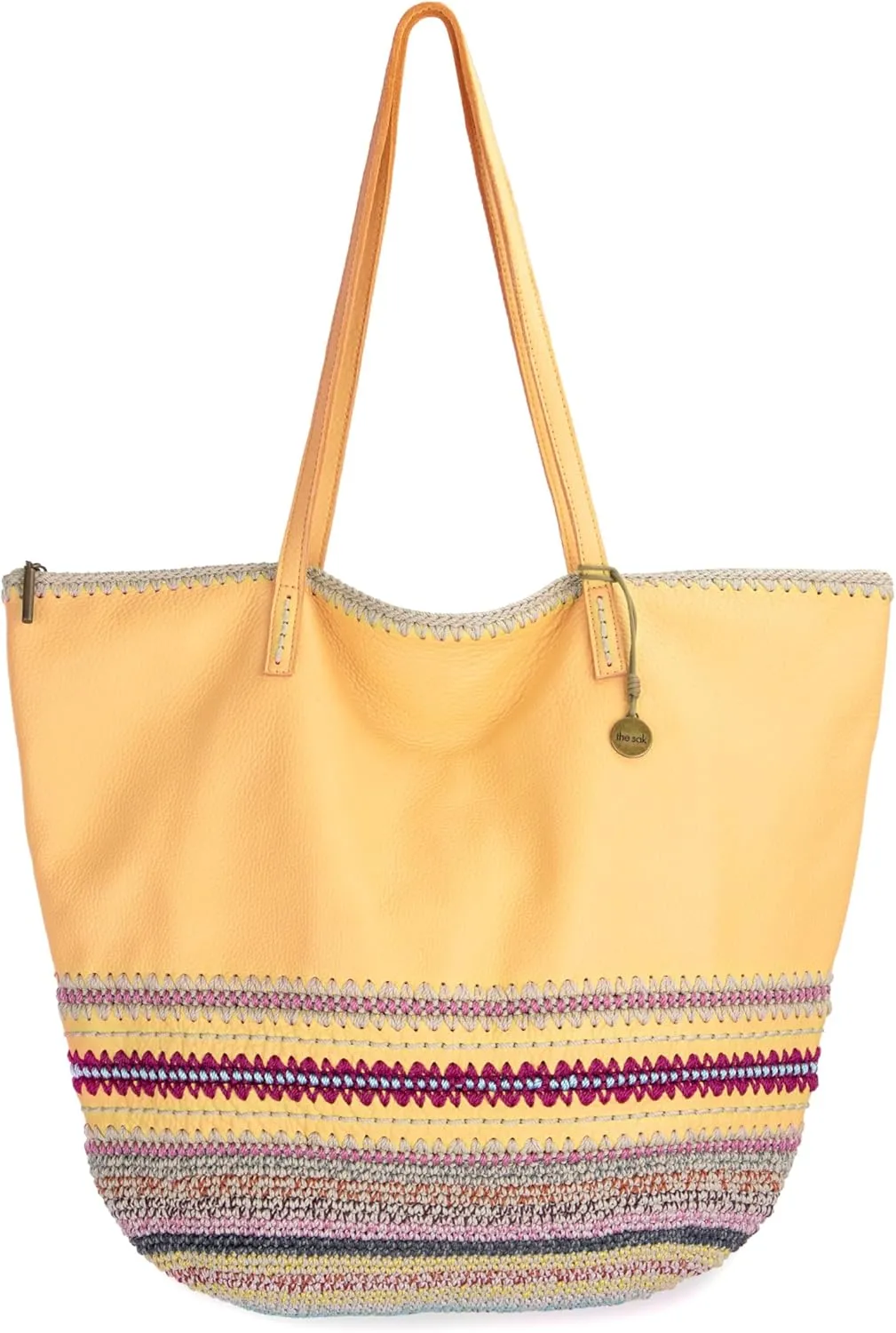The Sak Faye Tote Bag in Leather, Double Shoulder Straps, Sunlight Seminyak