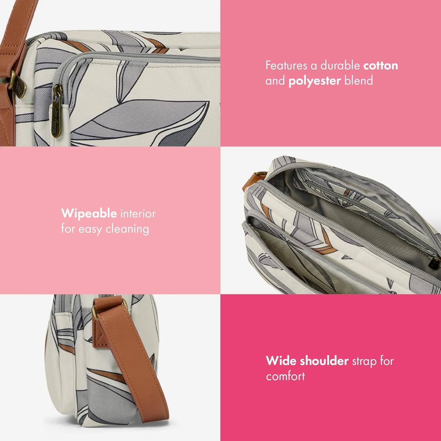 THIRTY-ONE Gifts All Zipped Up Crossbody Purse, Zipper-Top Crossbody Bag for Women
