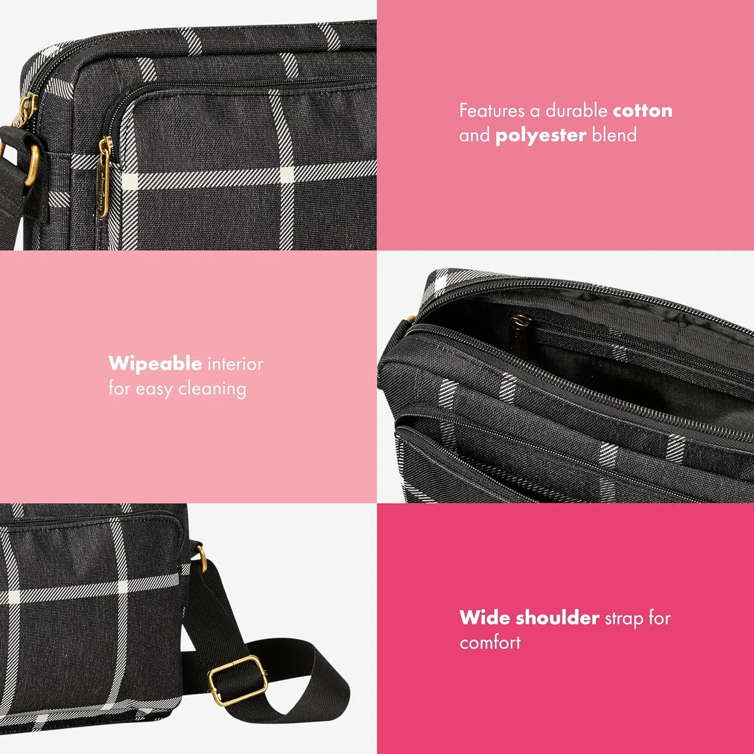 THIRTY-ONE Gifts All Zipped Up Crossbody Purse, Zipper-Top Crossbody Bag for Women