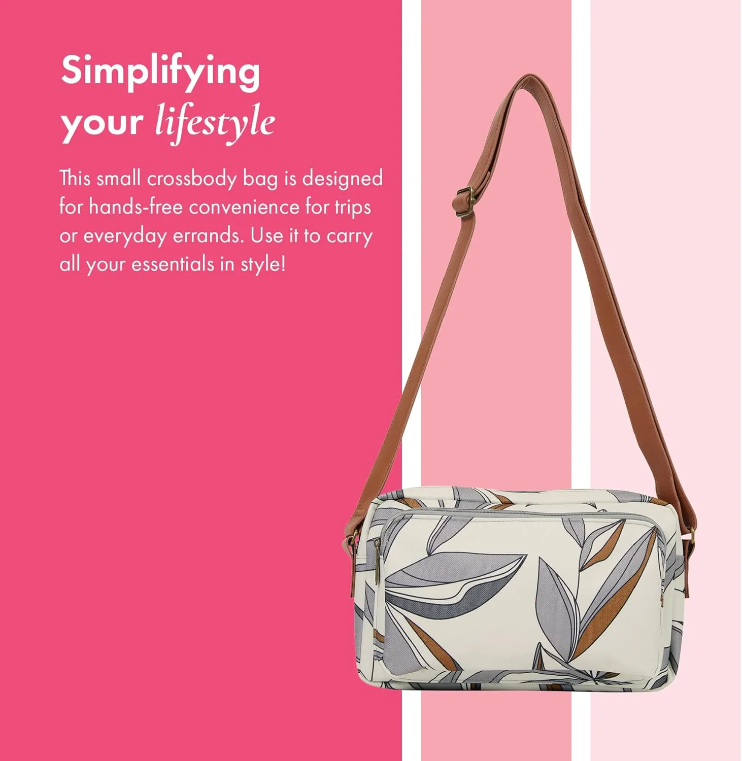 THIRTY-ONE Gifts All Zipped Up Crossbody Purse, Zipper-Top Crossbody Bag for Women