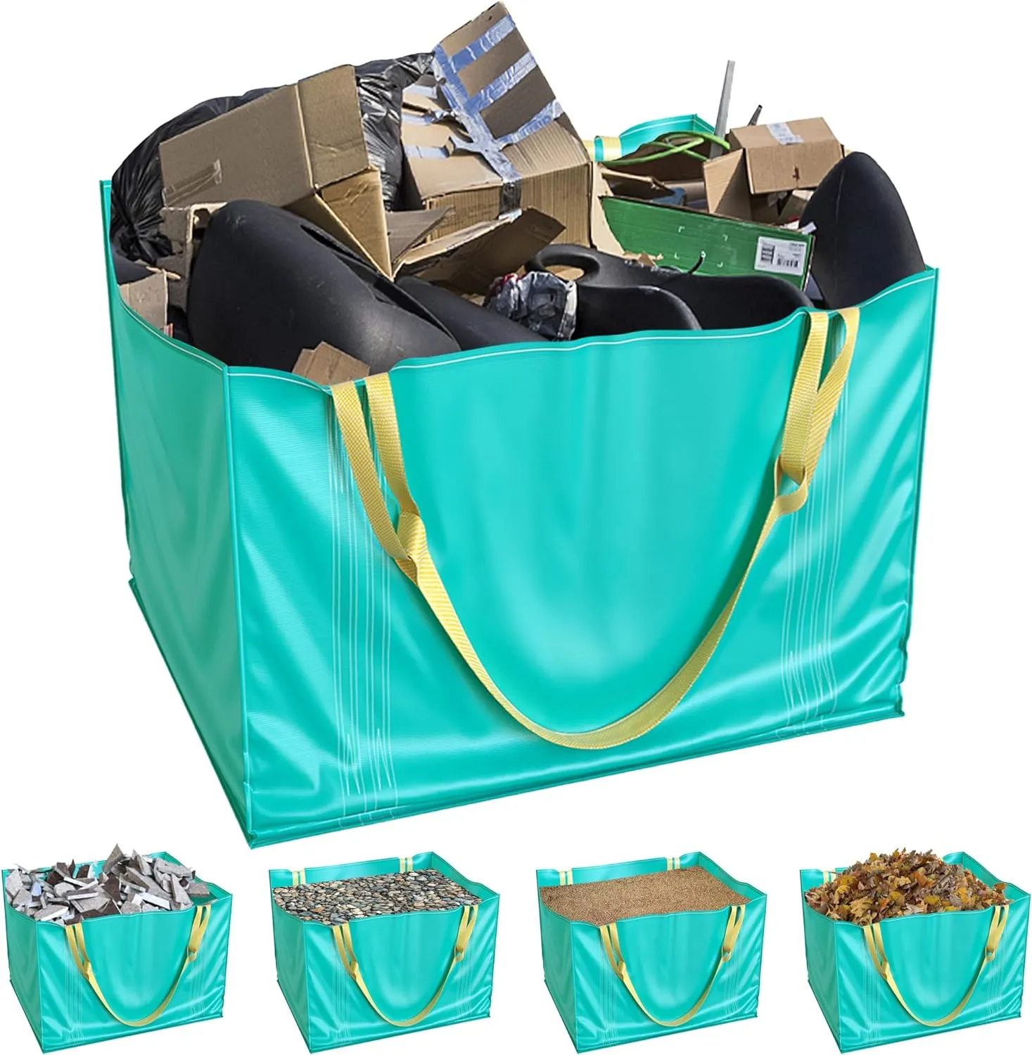 TidyFriend Dumpster Bag 45 Inches, Reusable Yard Waste Bags, Foldable Yard Waste Container, Trash Bag for Trash Management, Multiple Times Use During Renovations, Can Hold Up to 1650 lbs