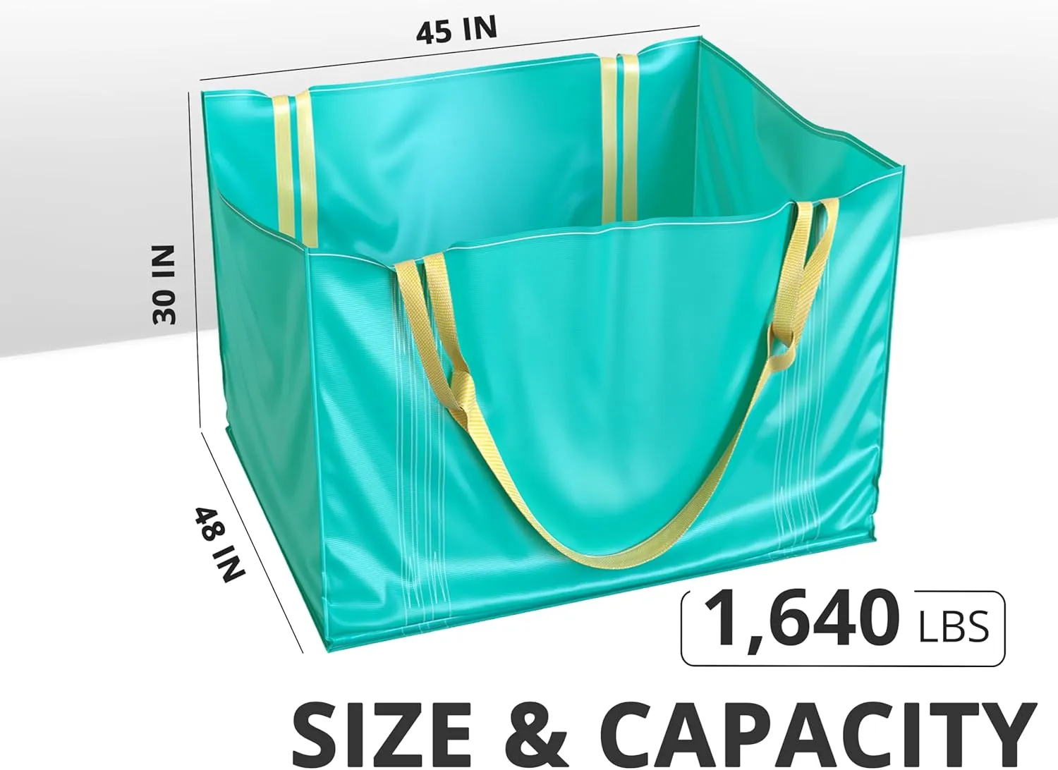 TidyFriend Dumpster Bag 45 Inches, Reusable Yard Waste Bags, Foldable Yard Waste Container, Trash Bag for Trash Management, Multiple Times Use During Renovations, Can Hold Up to 1650 lbs